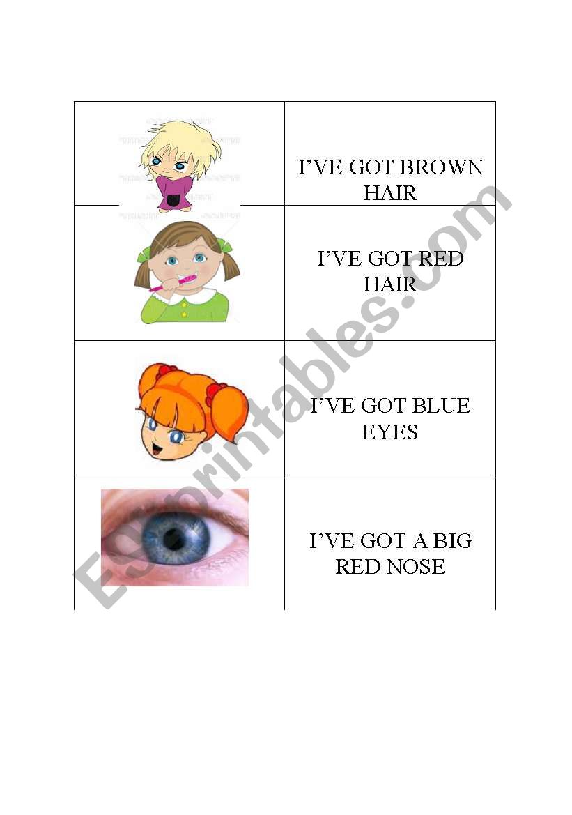 Face dominoes worksheet