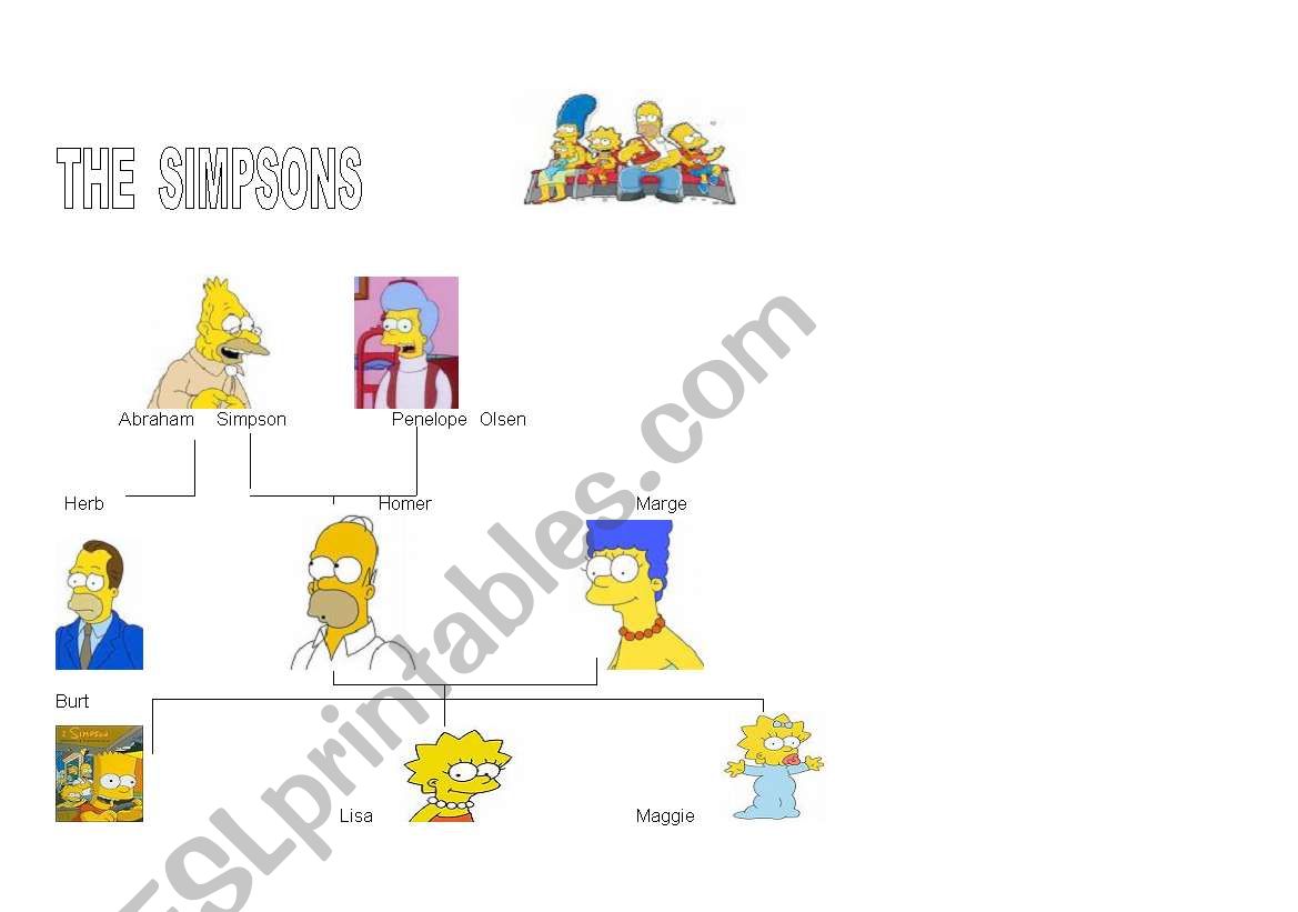 The  Simpsons tree family worksheet