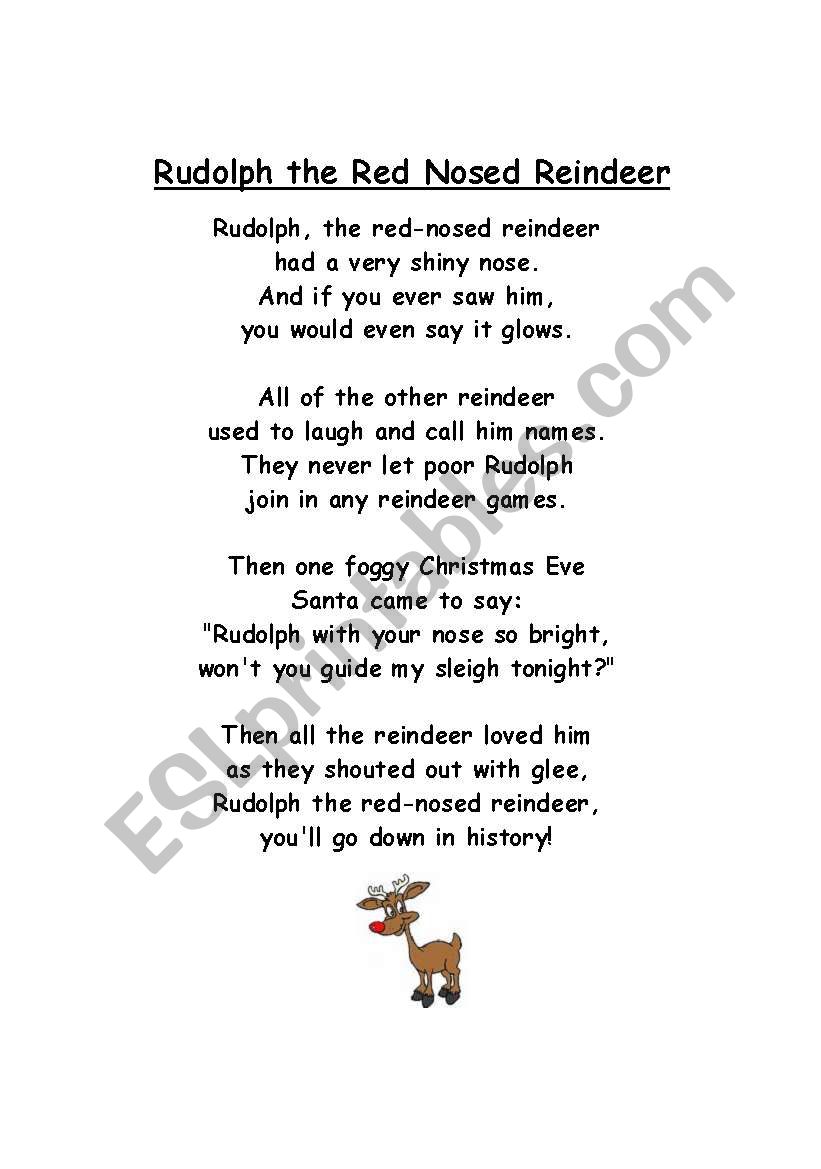 English worksheets: christmas songs