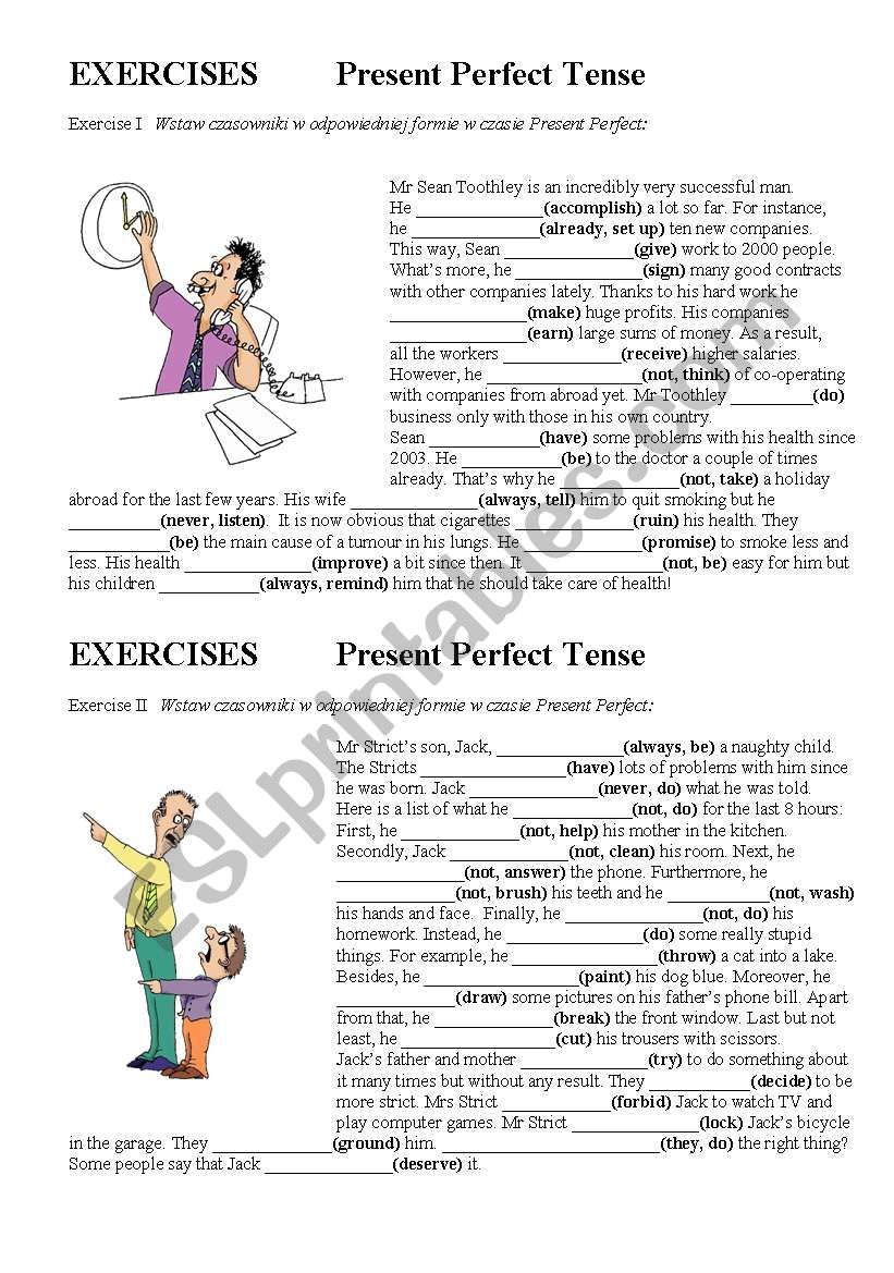 Present Perfect Tense Gap Filling Esl Worksheet By Mrmatura Gambaran