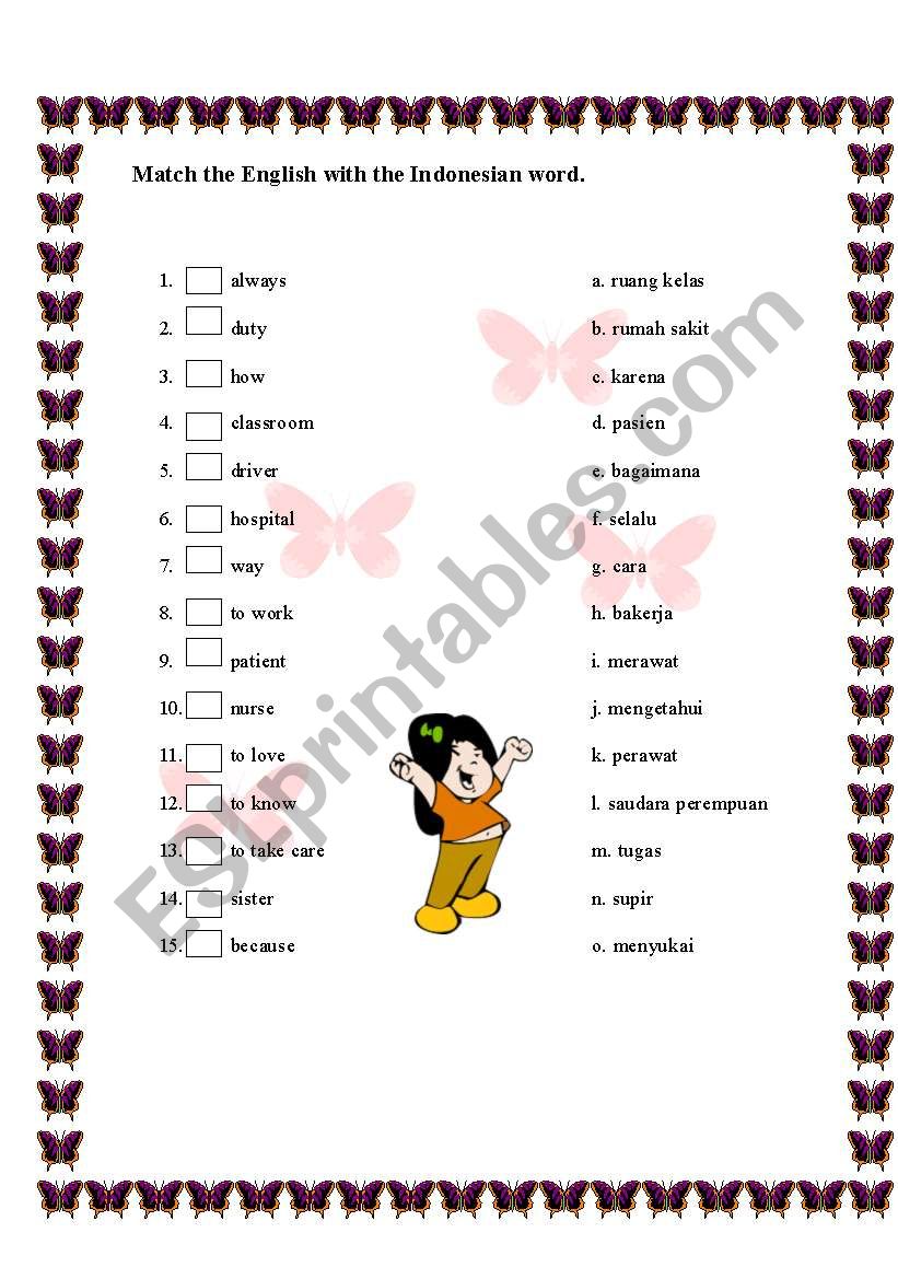 Build Vocabularies worksheet