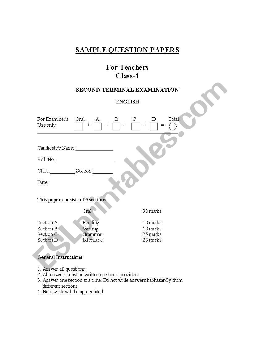 class test - exam 1 worksheet