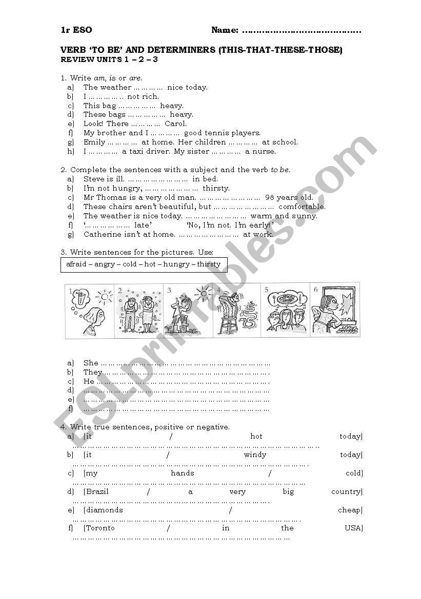 Review Verb To Be ESL Worksheet By Eloisalm