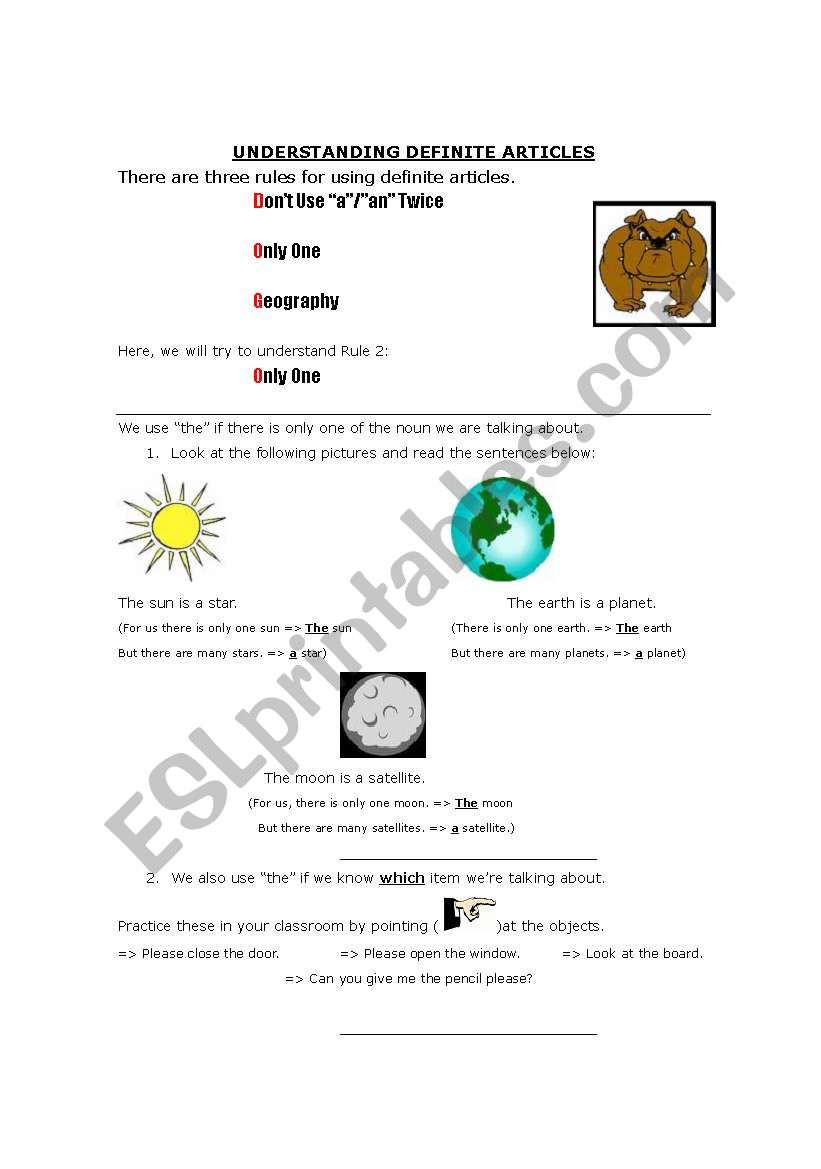 Using Definite Articles - Rule 2