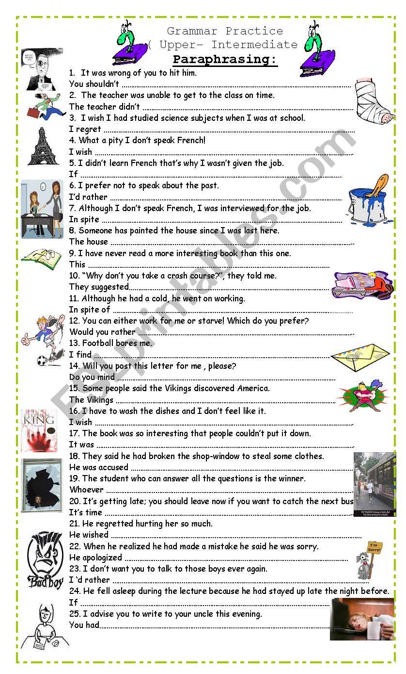 paraphrasing-for-upper-intermediate-students-esl-worksheet-by-pacchy