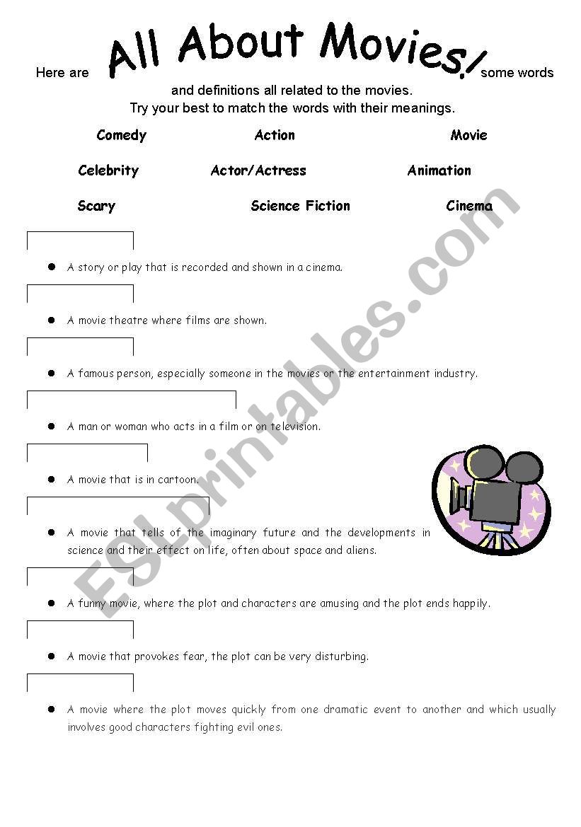 All About Movies worksheet