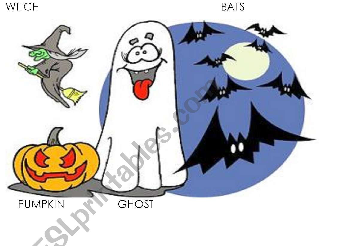 Characters of halloween worksheet