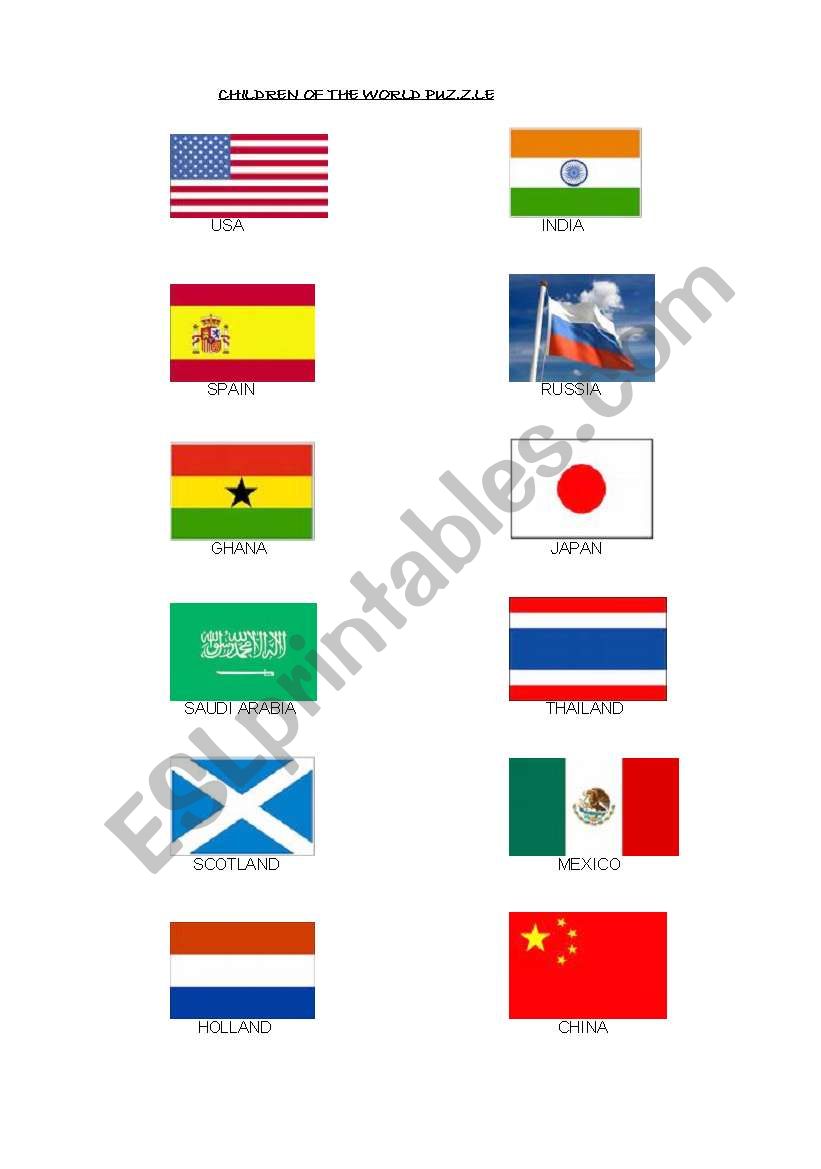 Flags of the World Matching Game (goes well with Children of the World Floor Puzzle from Melissa & Doug)
