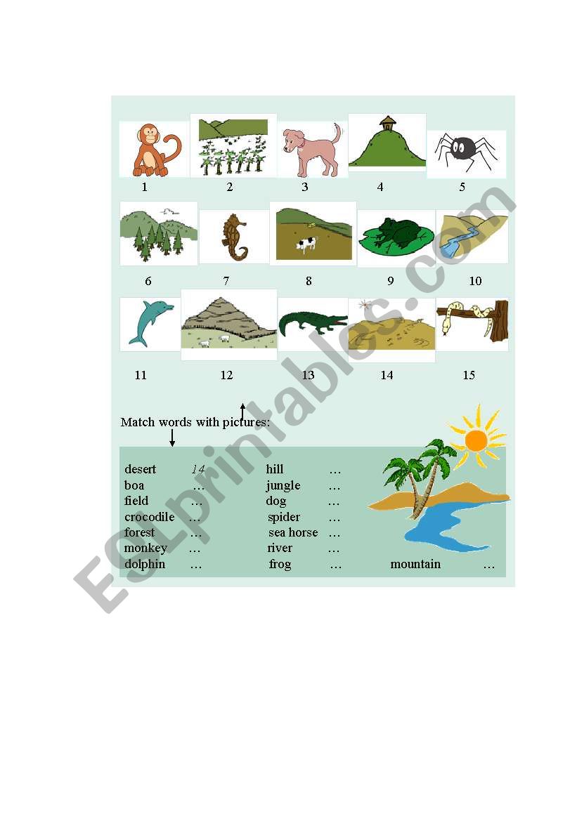 The Island  worksheet