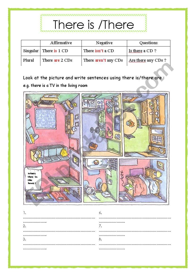 there is /there are - ESL worksheet by barbie77