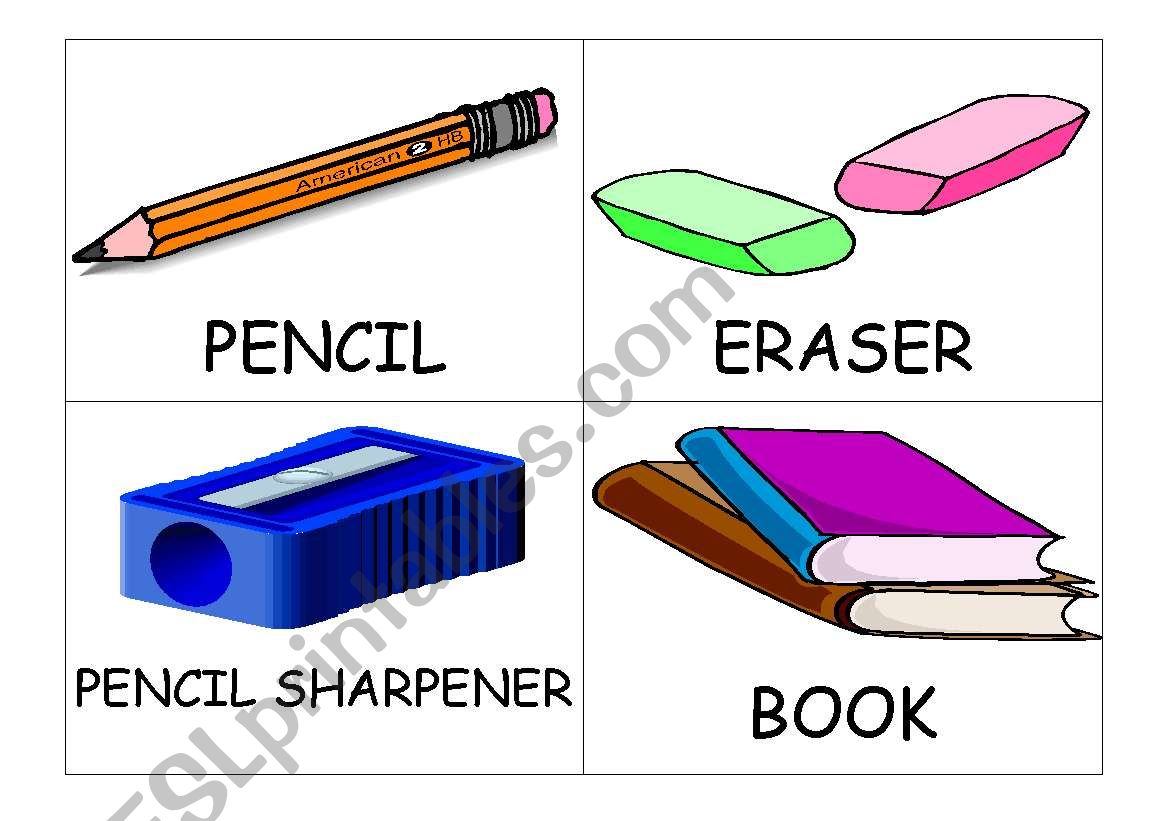 Flash Cards Classroom Objects Esl Worksheet By Gilgomez