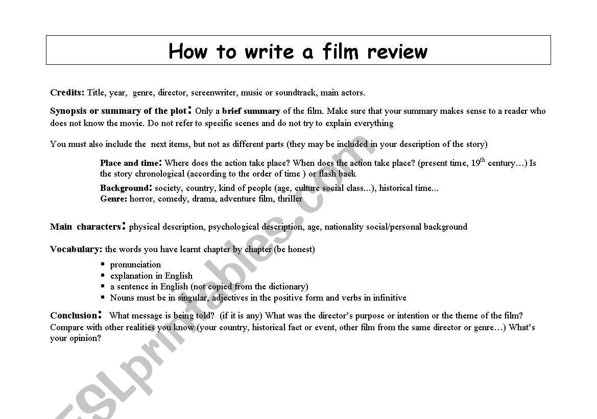  How To Write A Movie Report How To Write A Movie Report 2022 10 06