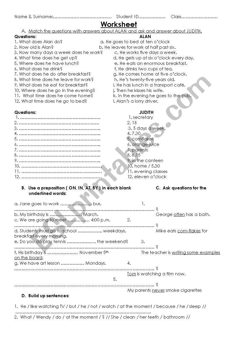 Mixed Exercises worksheet