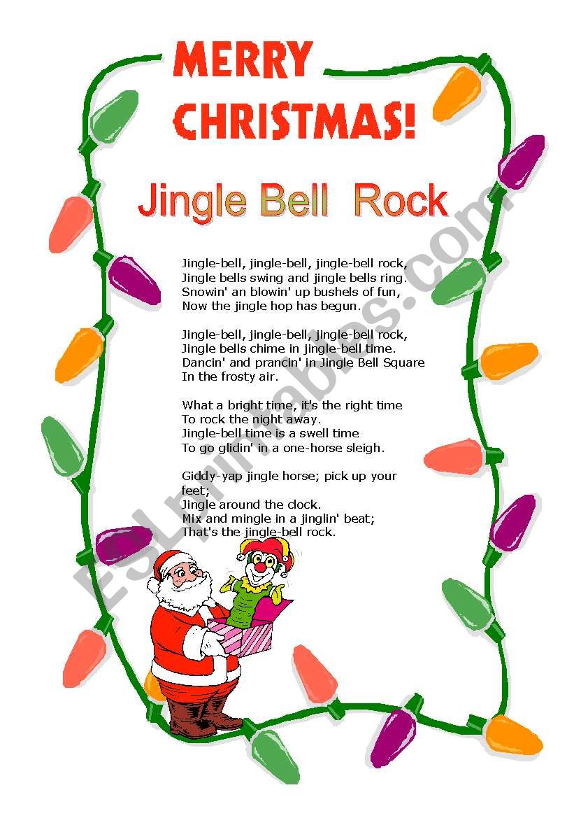 Jingle Bell Rock ESL worksheet by Cassy