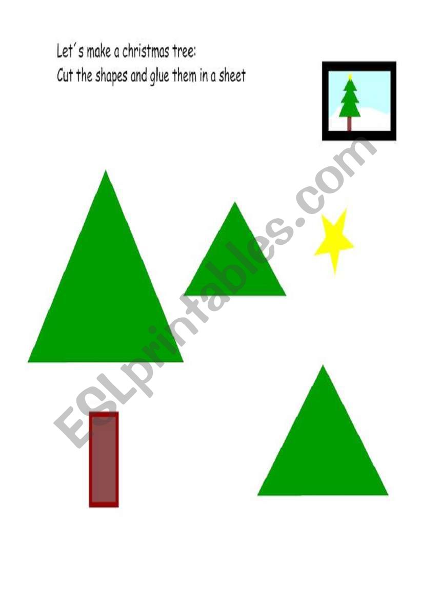 Let´s make a Christmas tree - ESL worksheet by poleta