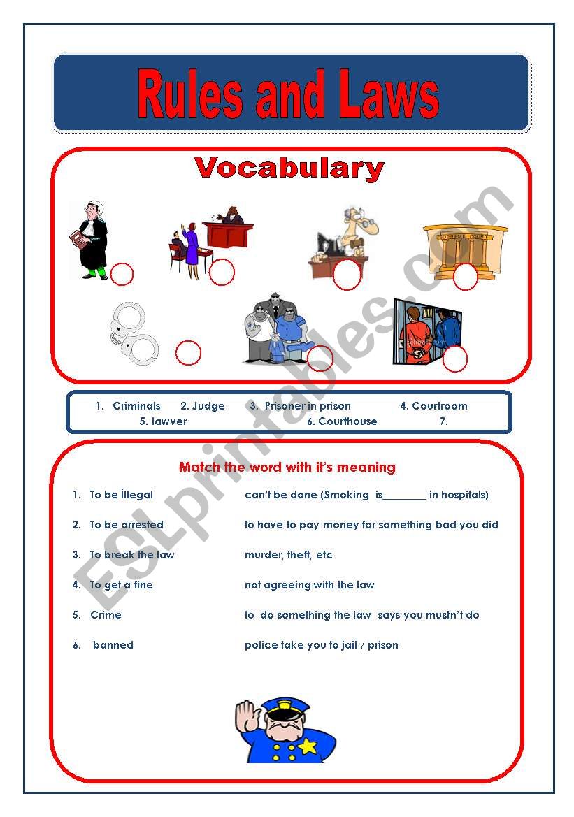 4 Skills Rules And Laws ESL Worksheet By Freddie