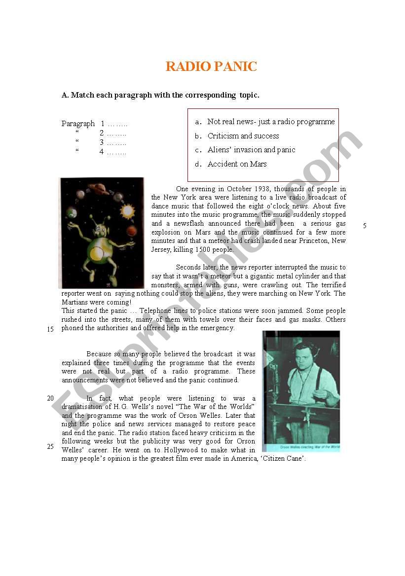 Test (3 pages) worksheet