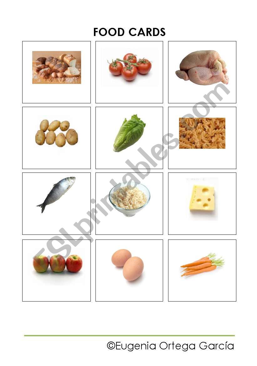 FOOD CARDS worksheet