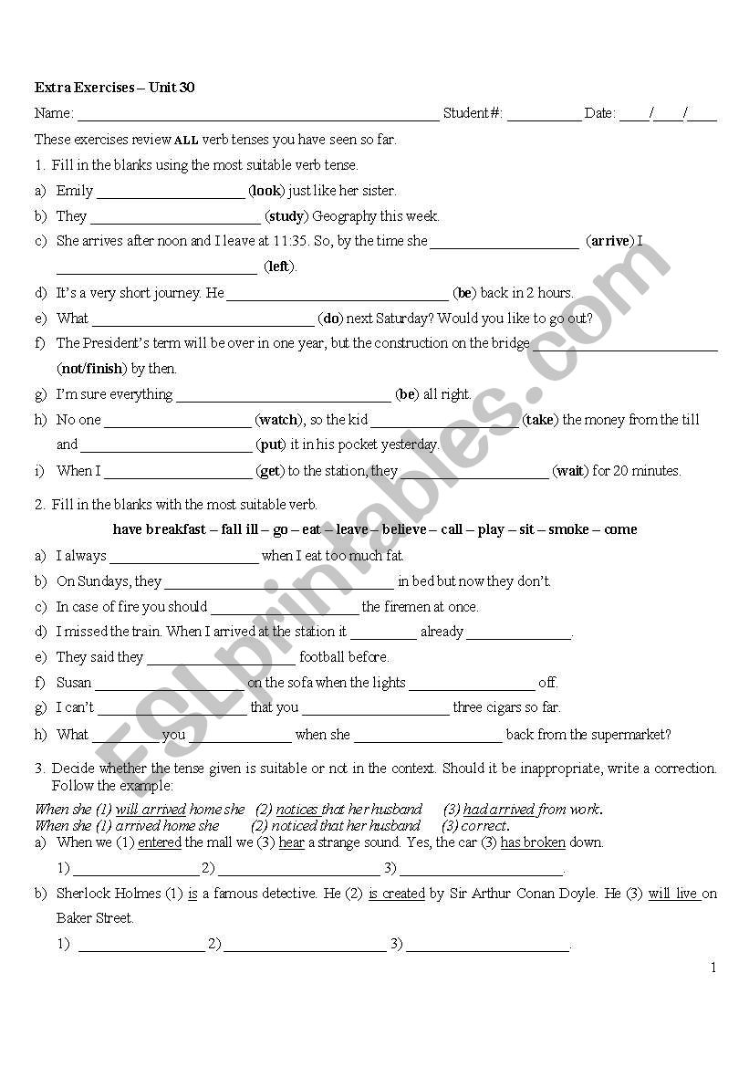 review worksheet