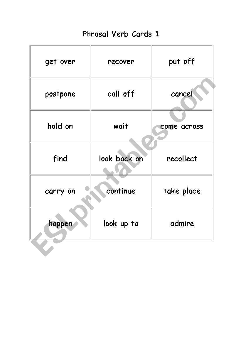 phrasal verbs worksheet