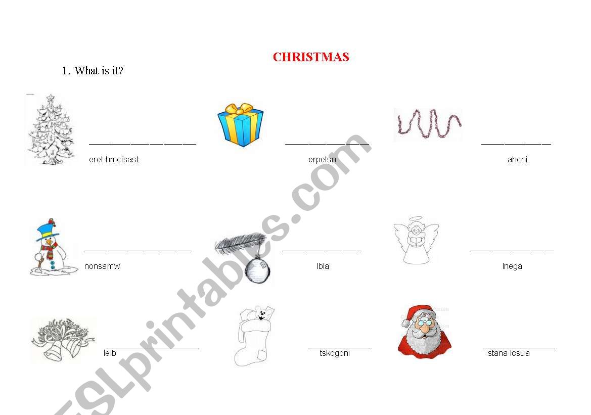 christmas  worksheet