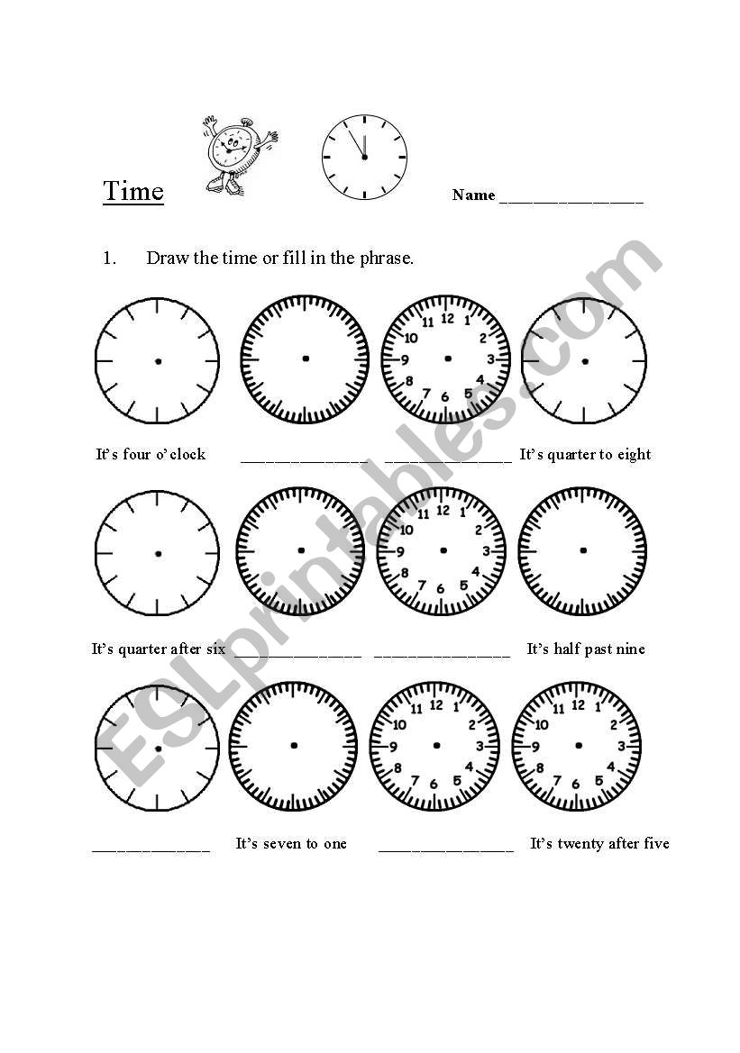 Time Review Worksheet worksheet