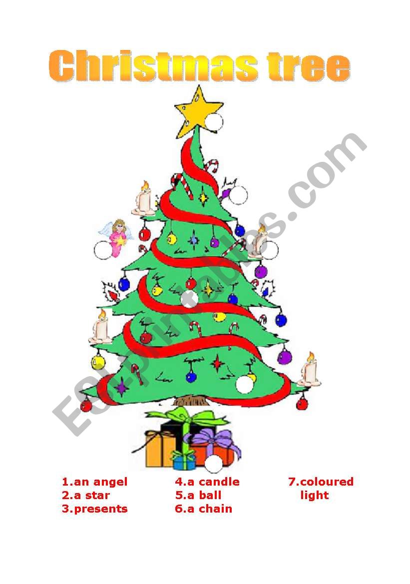 Christmas tree ESL worksheet by Ewa11