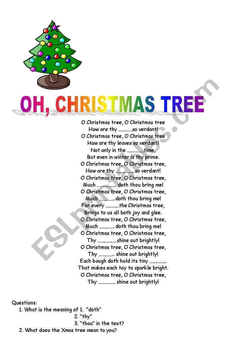 Christmas Tree worksheet