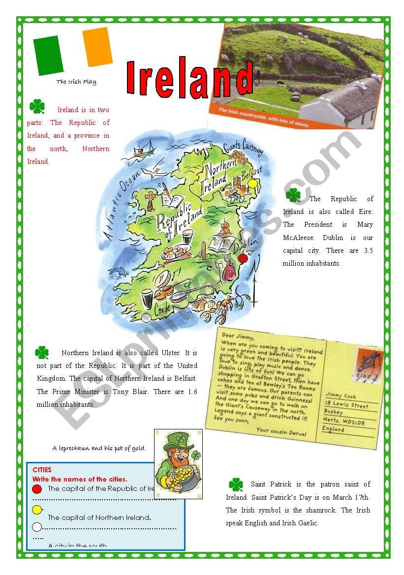 Ireland ESL Worksheet By Barbie77