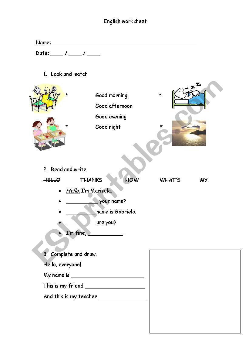 revision test worksheet