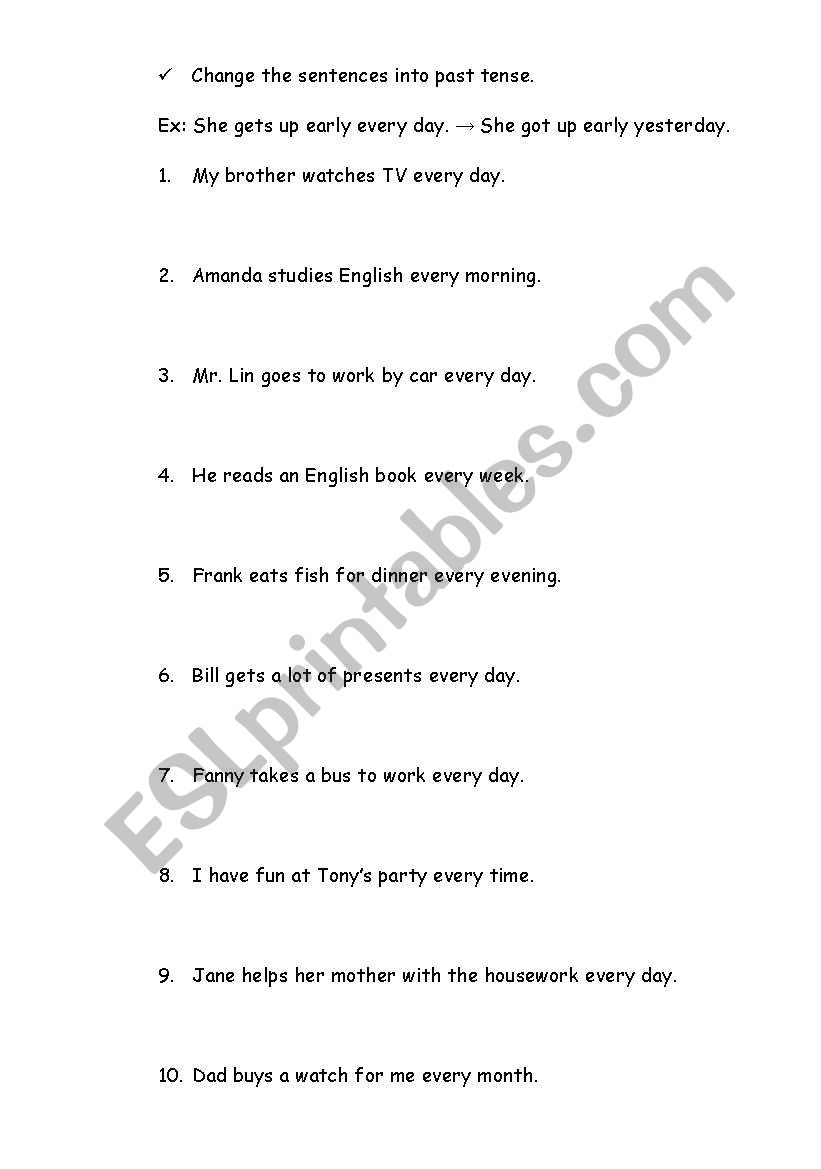 english-worksheets-past-tense