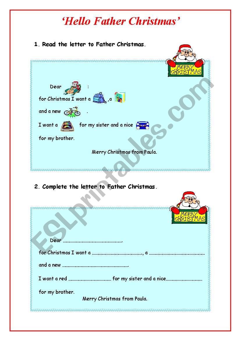 christmas worksheet