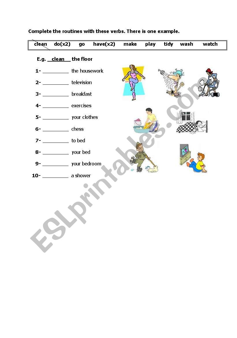 DAILY ROUTINES worksheet