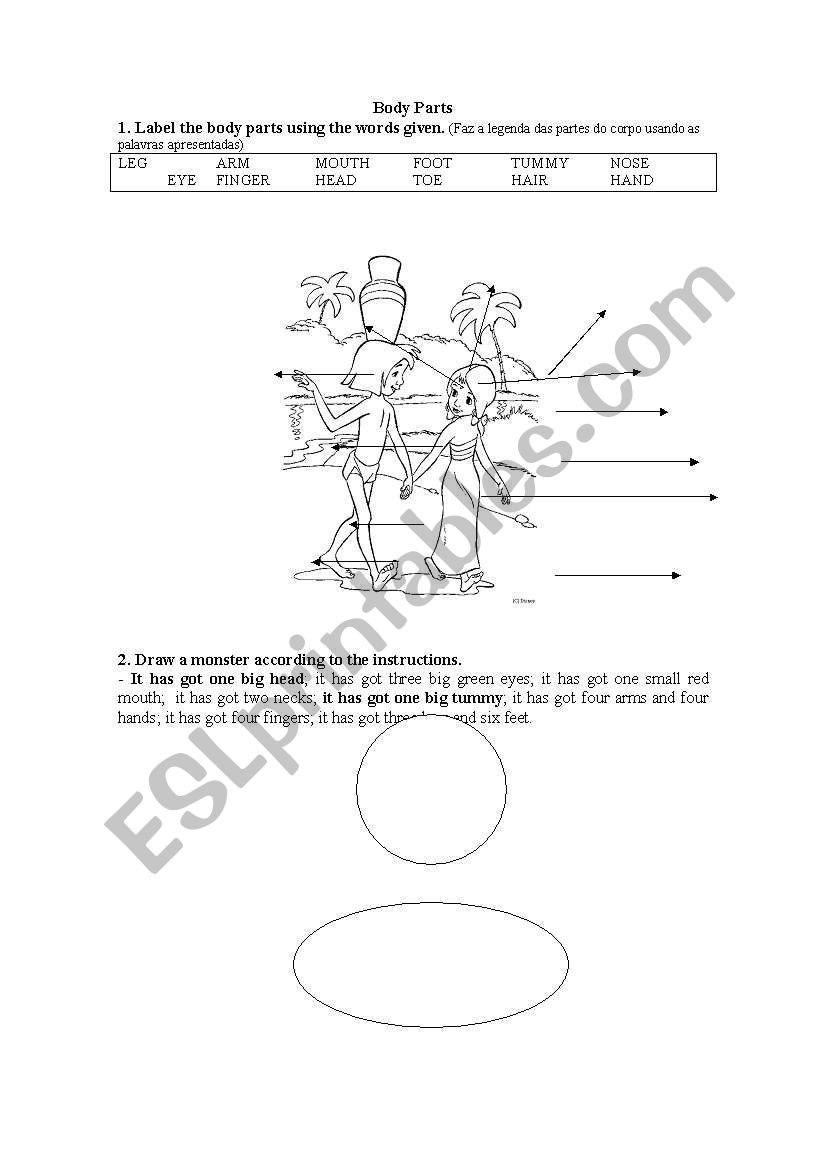 Body Parts worksheet