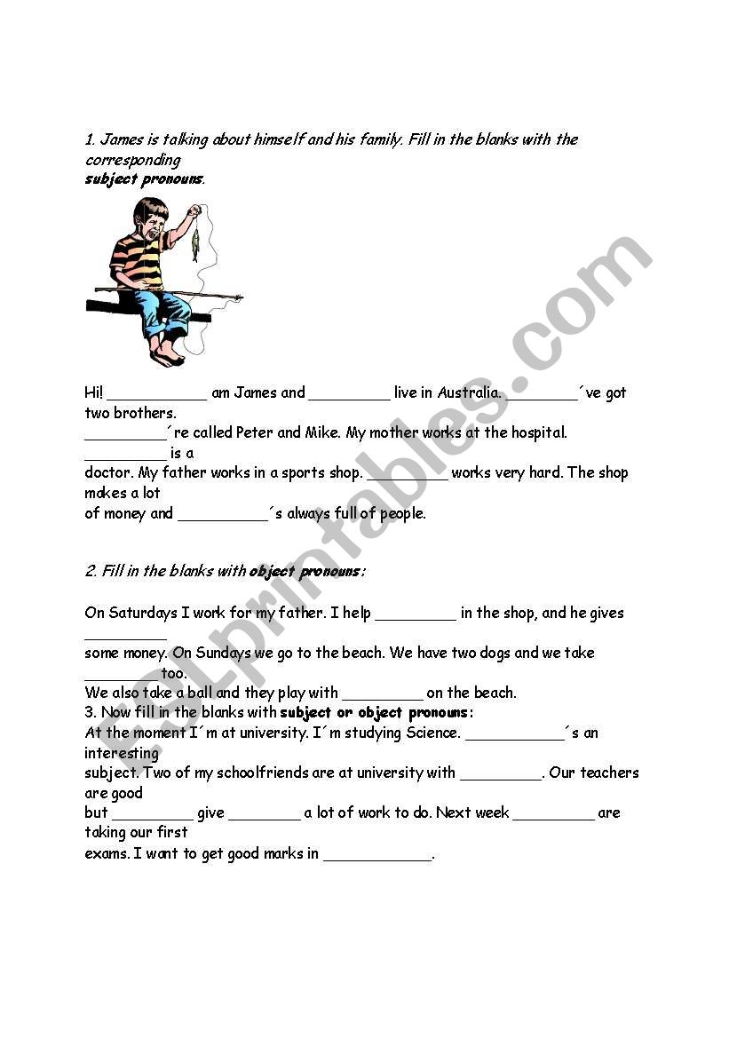 pronouns worksheet