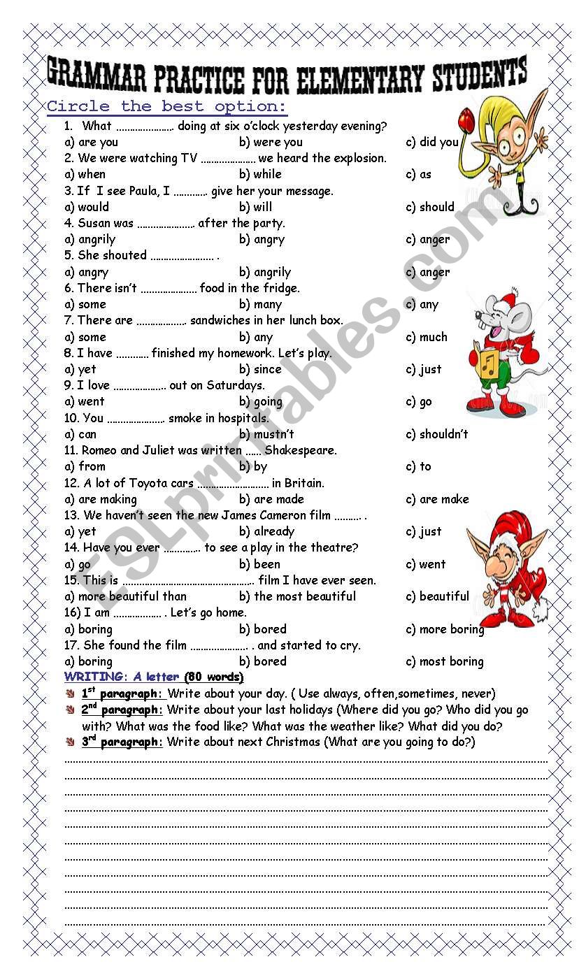 Grammar Practice For Elementary Students ESL Worksheet By Pacchy