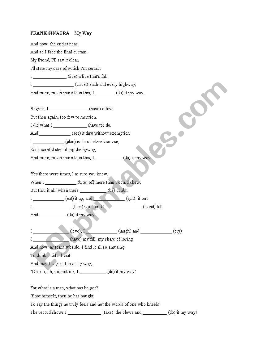 My way worksheet