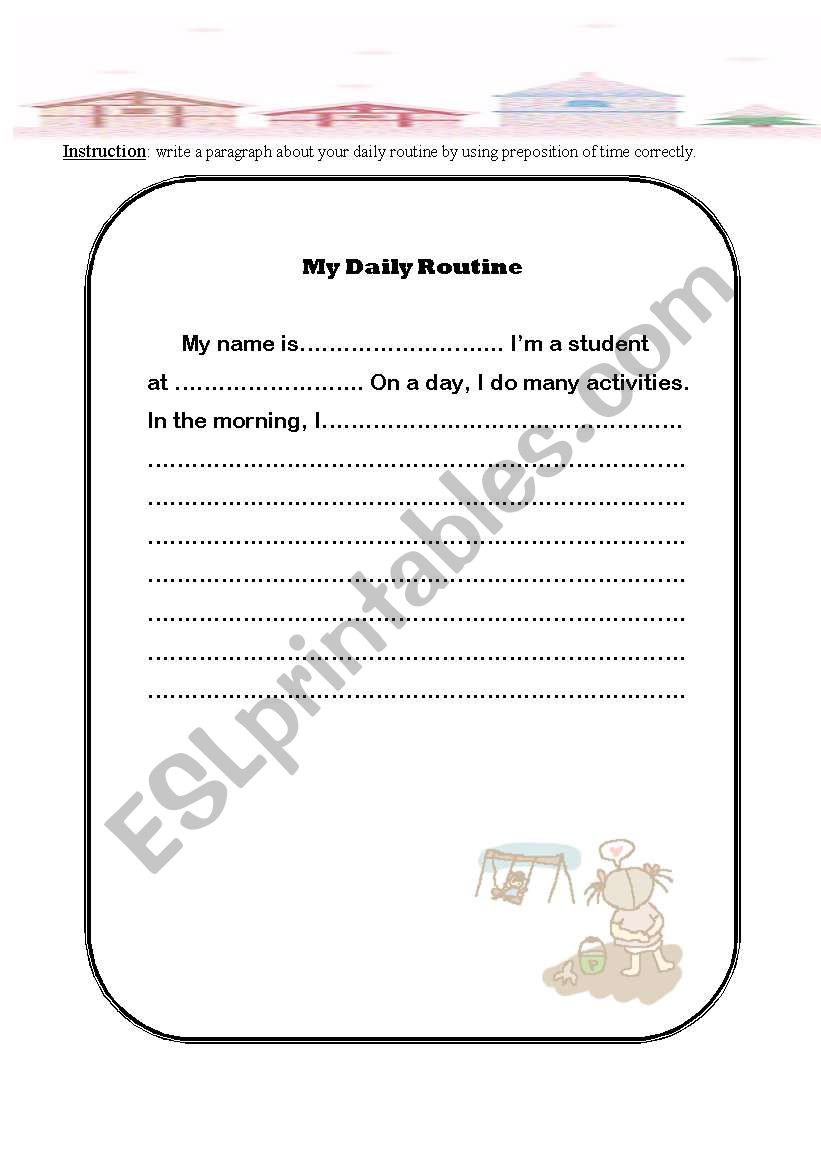 daily activities worksheet