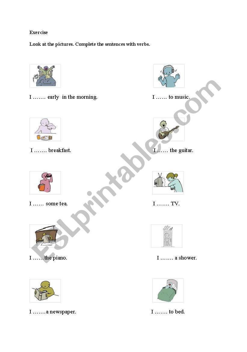 English worksheets: daily routines