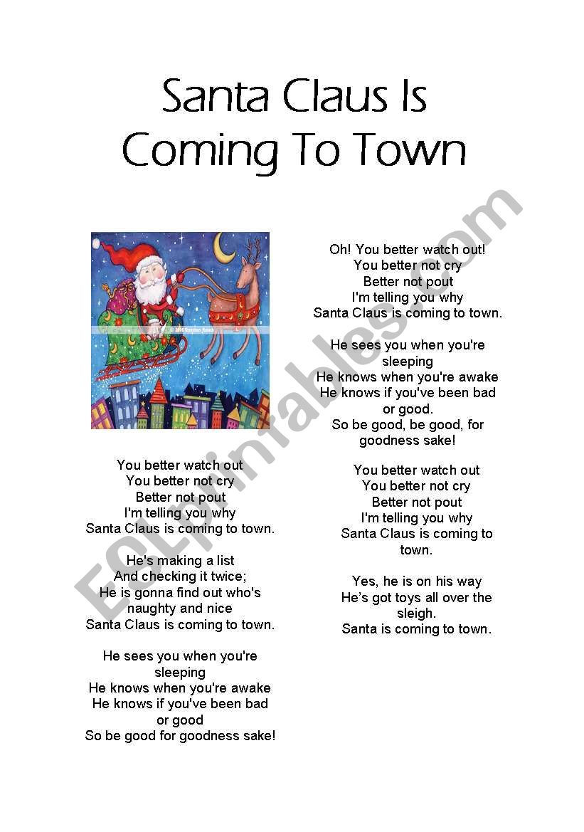 santa Claus is coming to town lyrics