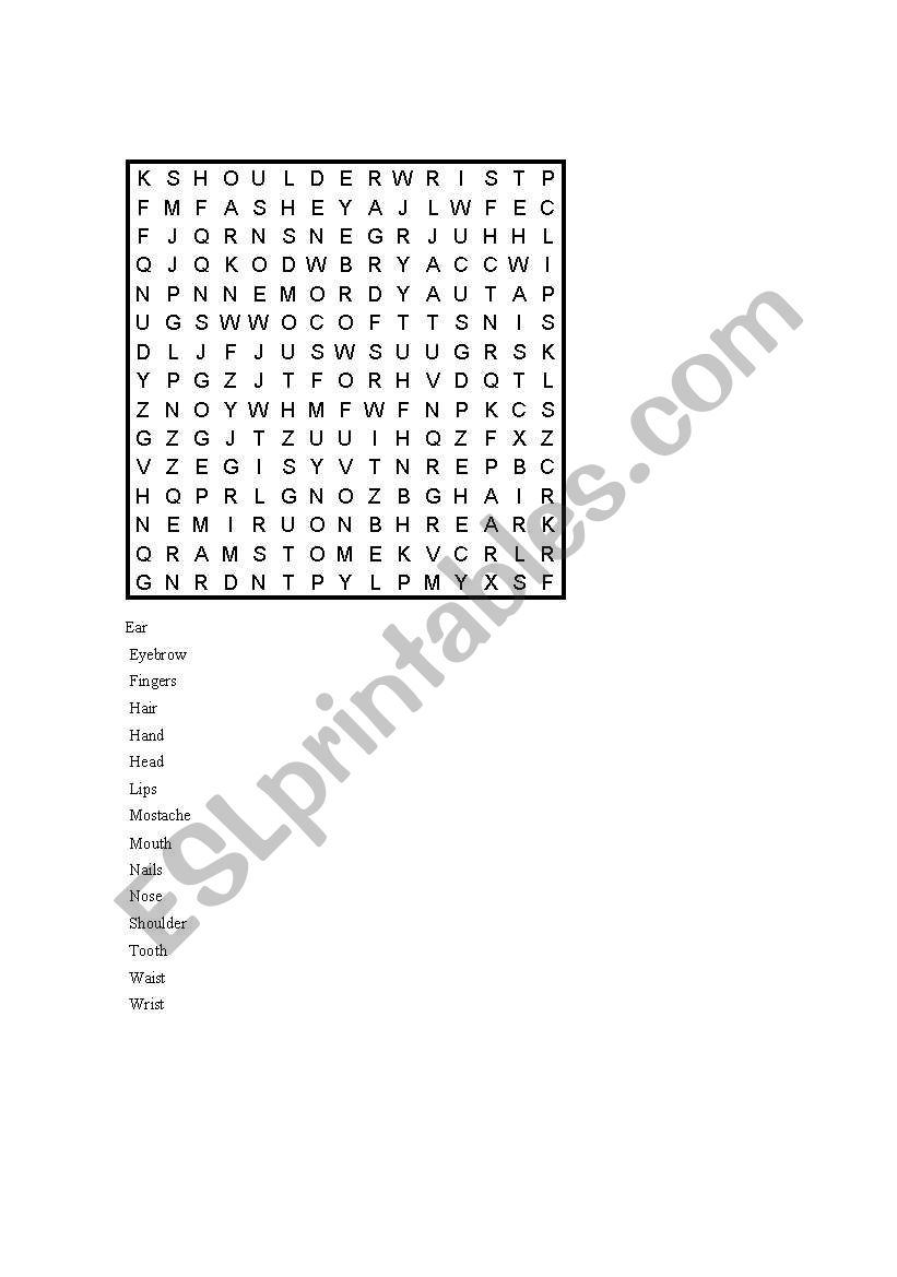 body parts puzzle worksheet