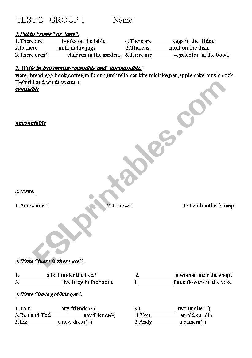 second grade grammar test worksheet