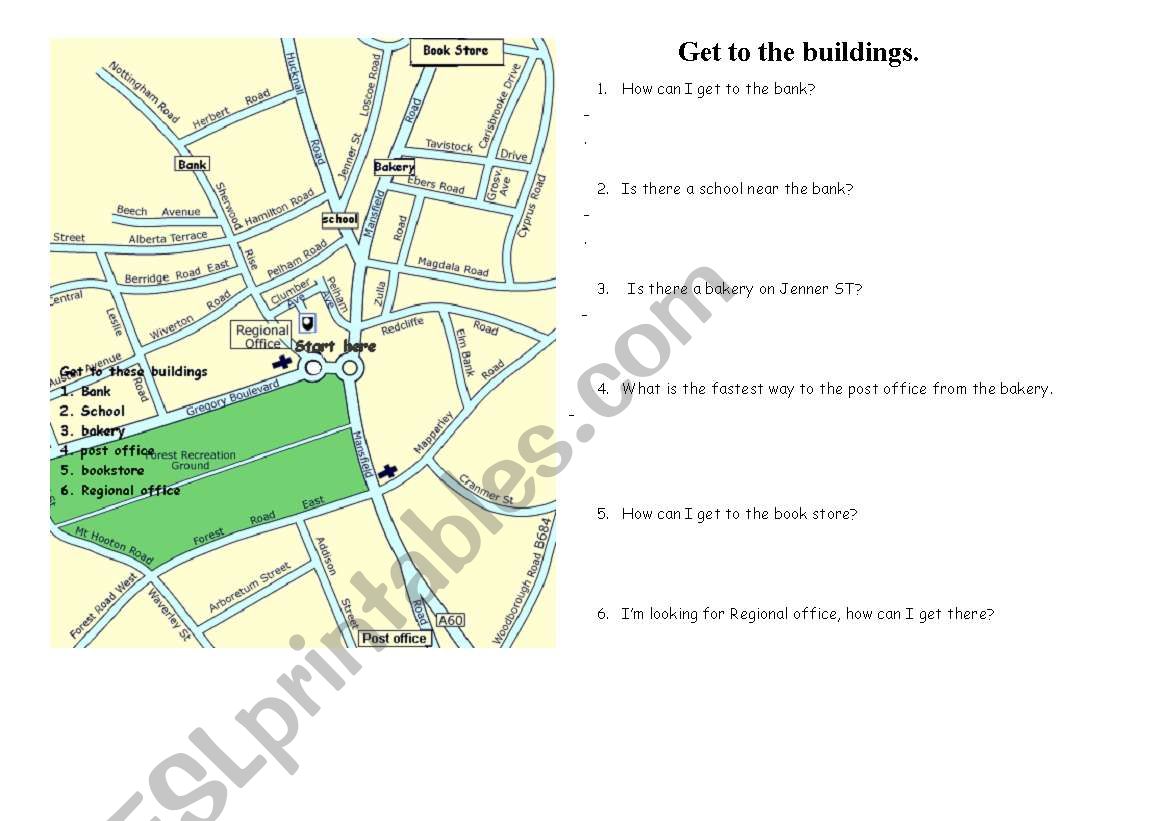 Directions worksheet