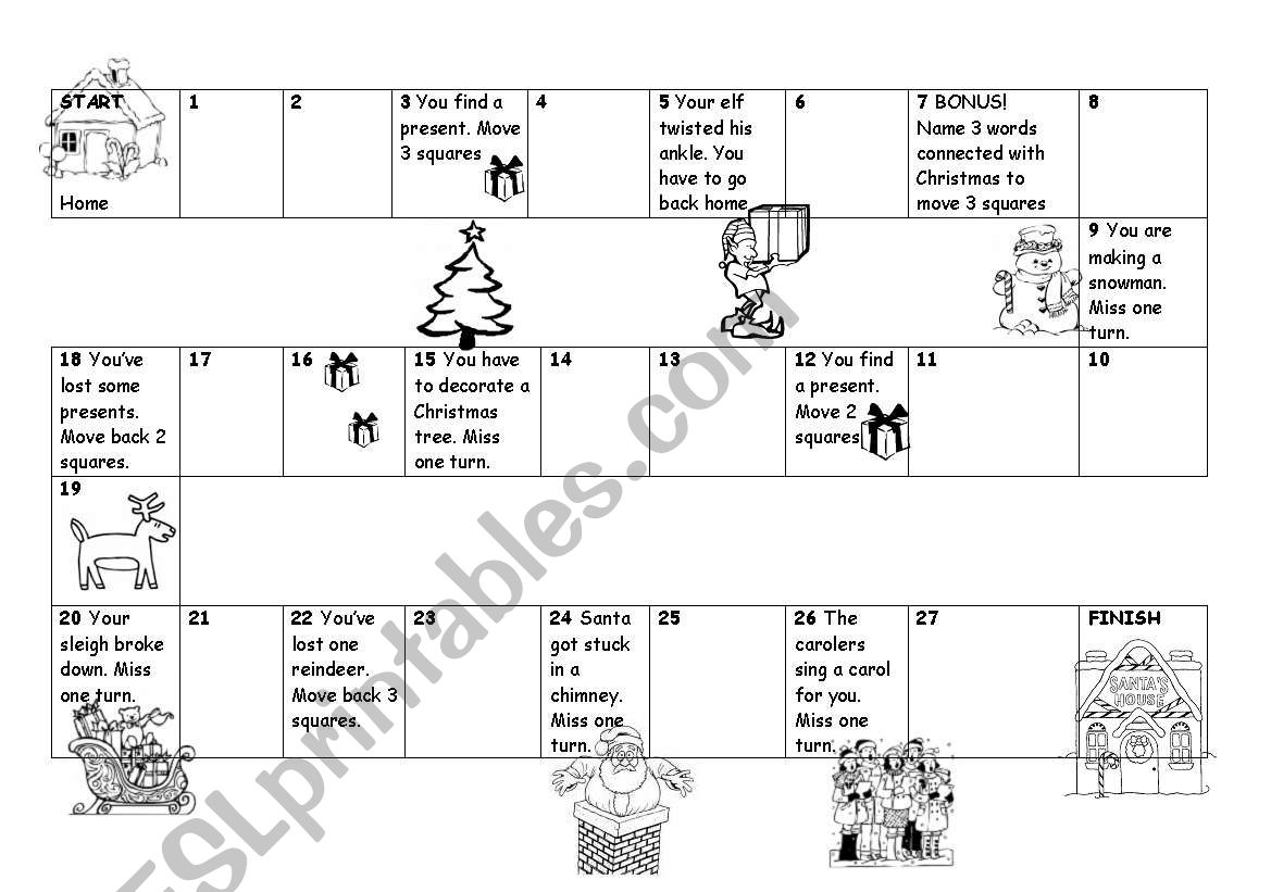 A travel with Santa worksheet