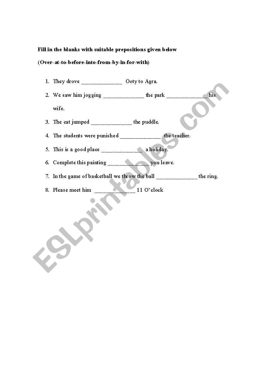 preposition1 worksheet