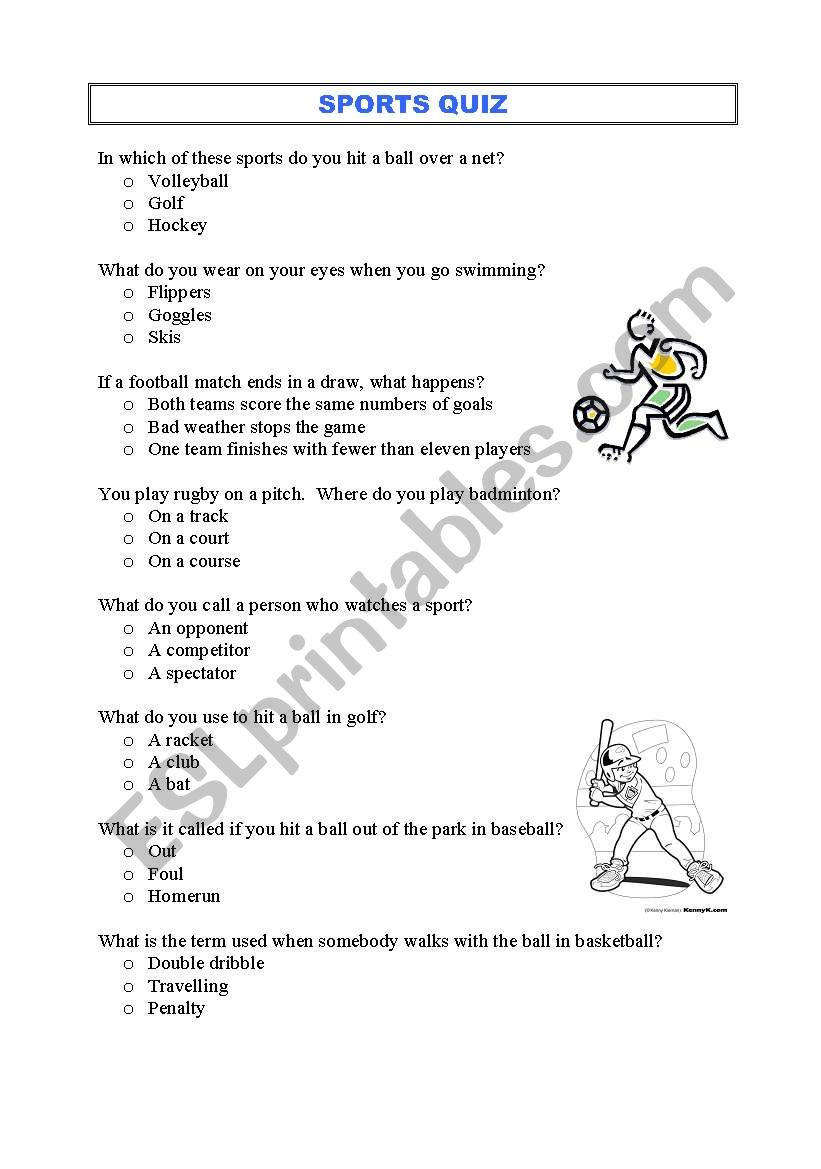 Sports Quiz worksheet