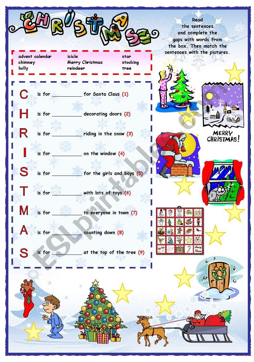 Christmas ESL Worksheet By Mpotb