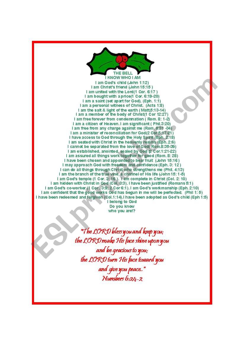 The Christmas Bell worksheet