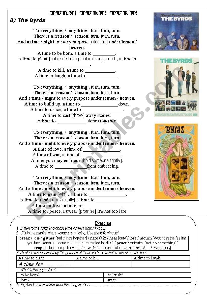 Without Your Love, by The Byrds - lyrics with pdf