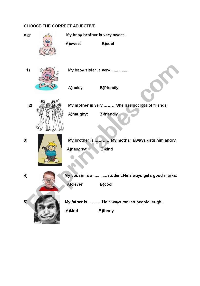 adjectives worksheet